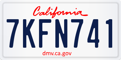 CA license plate 7KFN741