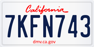 CA license plate 7KFN743