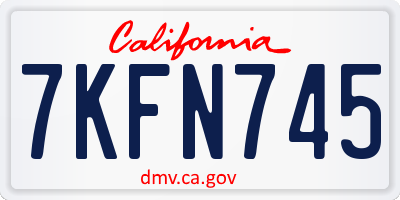 CA license plate 7KFN745