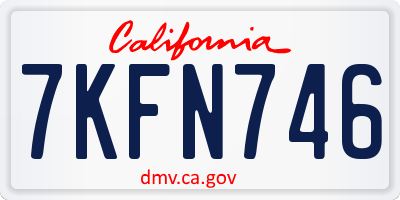 CA license plate 7KFN746
