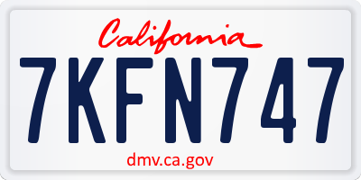 CA license plate 7KFN747