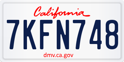 CA license plate 7KFN748
