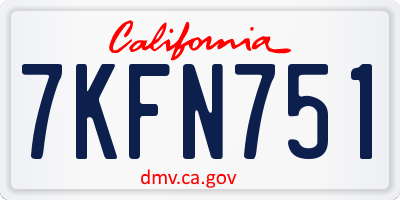 CA license plate 7KFN751