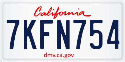 CA license plate 7KFN754
