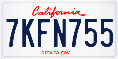 CA license plate 7KFN755