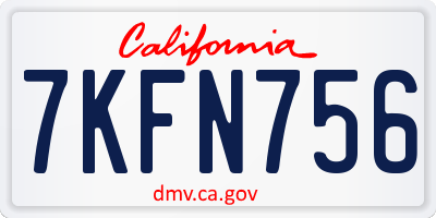 CA license plate 7KFN756