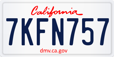 CA license plate 7KFN757