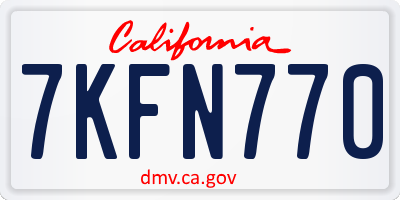 CA license plate 7KFN770