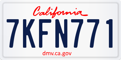 CA license plate 7KFN771