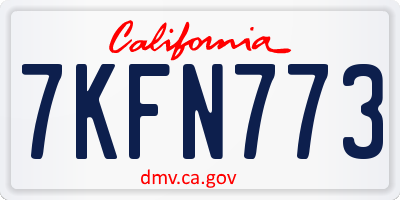 CA license plate 7KFN773