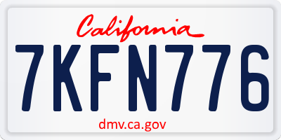 CA license plate 7KFN776