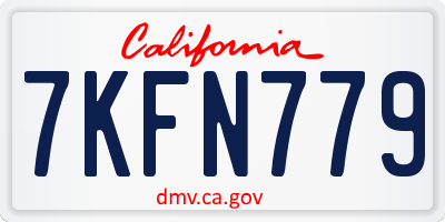CA license plate 7KFN779