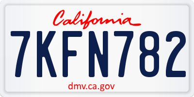 CA license plate 7KFN782
