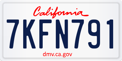 CA license plate 7KFN791