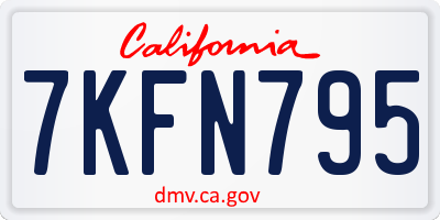 CA license plate 7KFN795