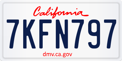 CA license plate 7KFN797