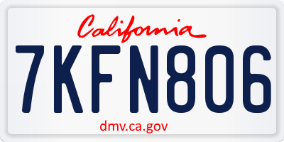 CA license plate 7KFN806
