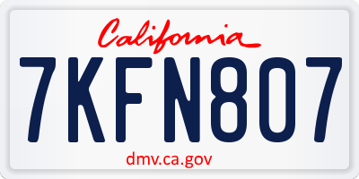 CA license plate 7KFN807