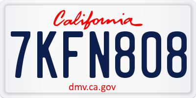 CA license plate 7KFN808