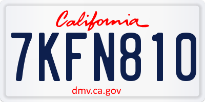 CA license plate 7KFN810