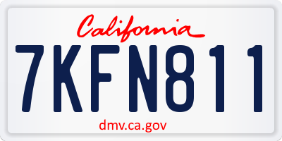 CA license plate 7KFN811