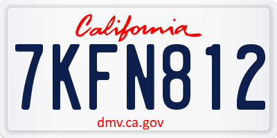CA license plate 7KFN812