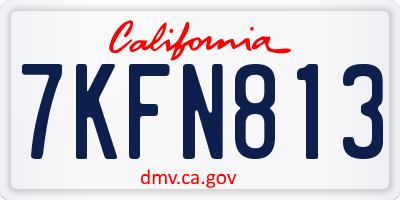 CA license plate 7KFN813