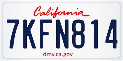 CA license plate 7KFN814