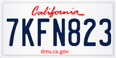 CA license plate 7KFN823