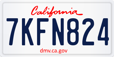CA license plate 7KFN824