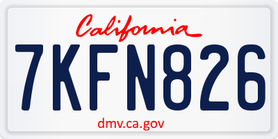 CA license plate 7KFN826