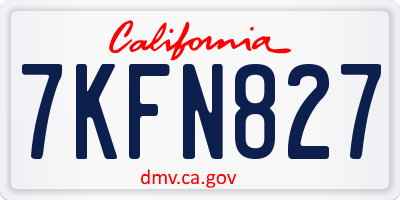 CA license plate 7KFN827