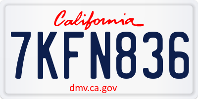CA license plate 7KFN836