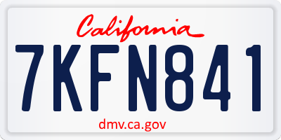 CA license plate 7KFN841
