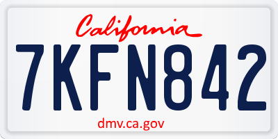 CA license plate 7KFN842