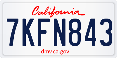 CA license plate 7KFN843