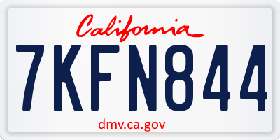 CA license plate 7KFN844