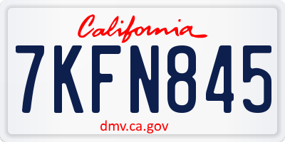CA license plate 7KFN845
