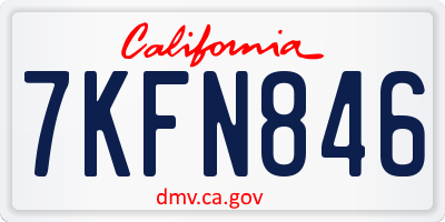 CA license plate 7KFN846