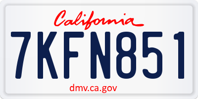 CA license plate 7KFN851