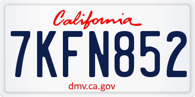 CA license plate 7KFN852