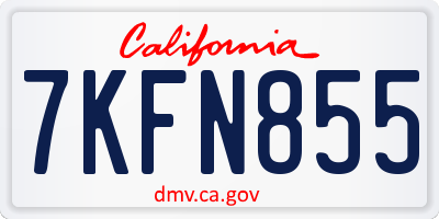 CA license plate 7KFN855