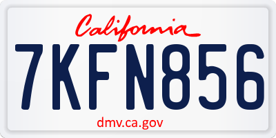 CA license plate 7KFN856