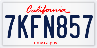 CA license plate 7KFN857