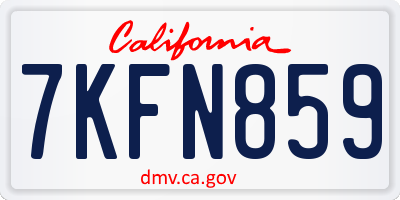 CA license plate 7KFN859