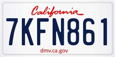 CA license plate 7KFN861