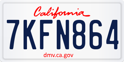 CA license plate 7KFN864