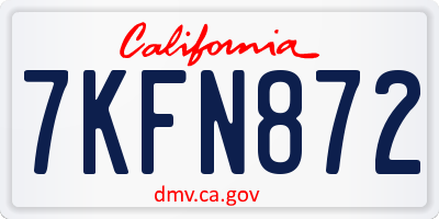 CA license plate 7KFN872