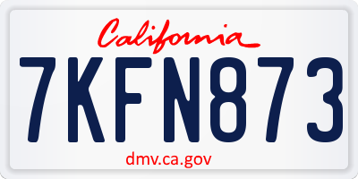 CA license plate 7KFN873