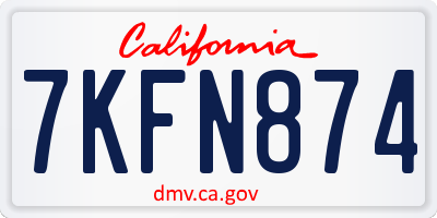 CA license plate 7KFN874